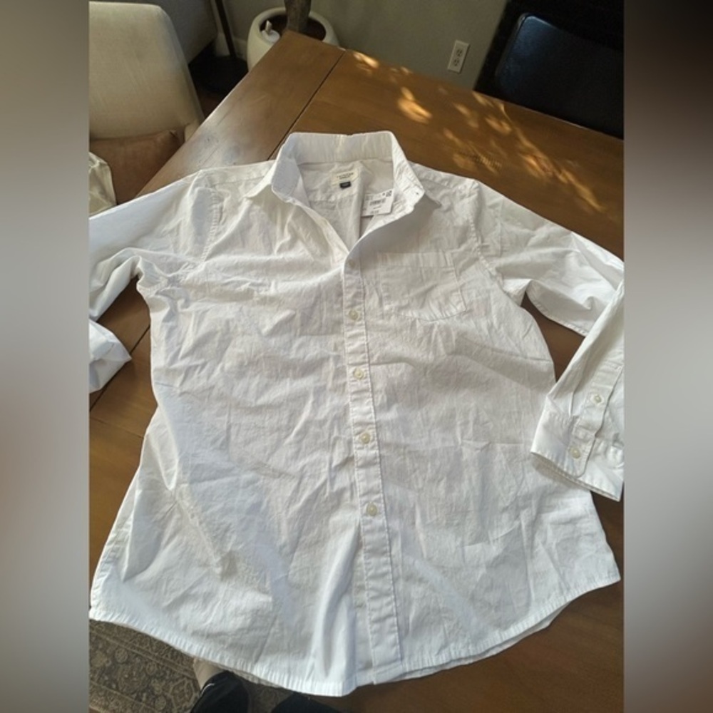 NWT AE Classic White Cotton Button Down with Headband